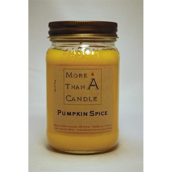More Than A Candle More Than A Candle PPS16M 16 oz Mason Jar Soy Candle; Pumpkin Spice PPS16M